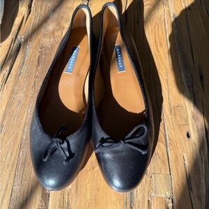 Margaux Black Flats with Bow Detail